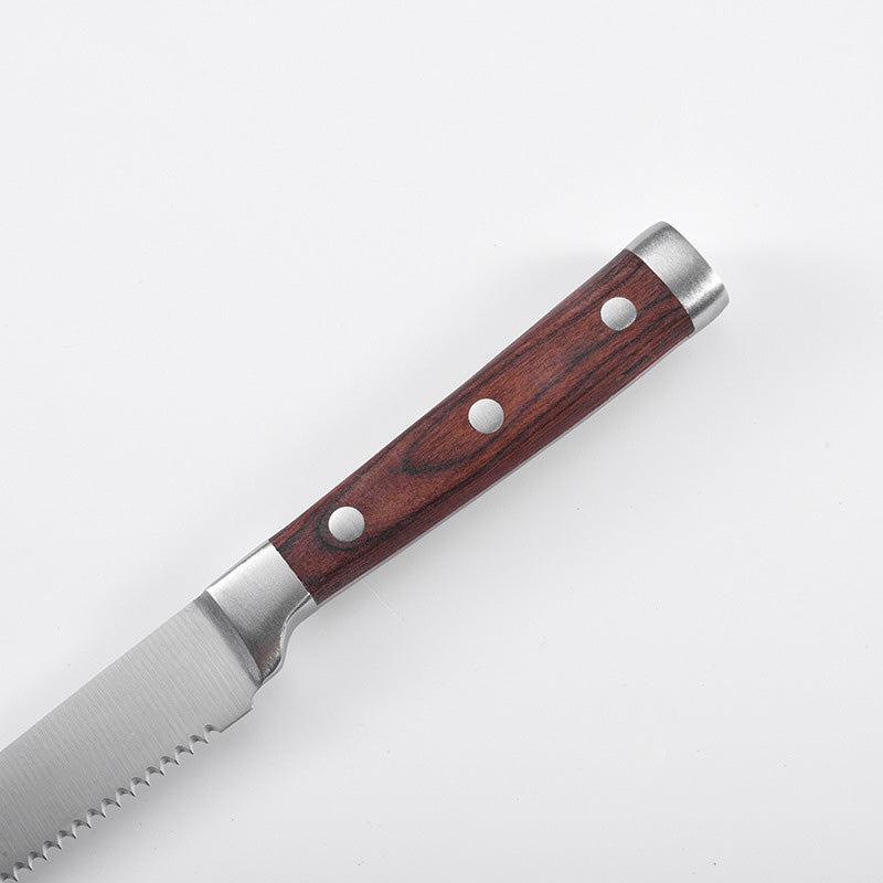 Couverts à steak acier inox bois