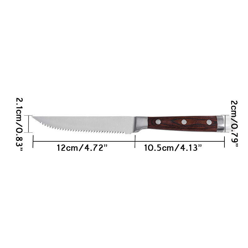 Couverts à steak acier inox bois
